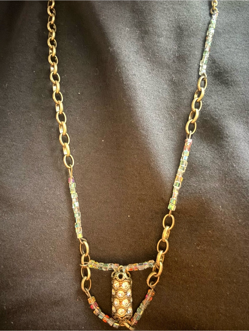 Asymmetric handmade vintage necklace